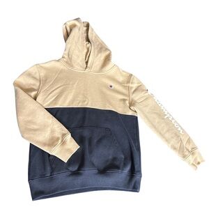 Champion Men's Beige and Black Hoodie